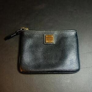 Dooney & Bourke Black Leather Zip Purse Wallet